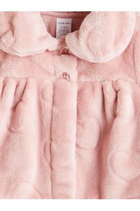 LCW baby Pembe Bebe Yaka Kız Bebek Pelüş Mont Image 2