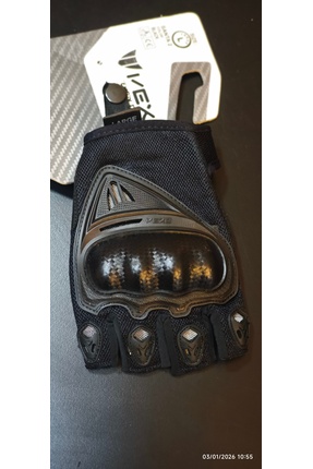 SANTA 2 MOTOSİKLET ELDİVENİ YARIM SİYAH Image 3