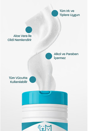 Evcil Hayvan Tüy Göz Kulak Pati Temizleme Mendili Kedi ve Köpekler İçin Islak Mendil 100 Adet Image 2