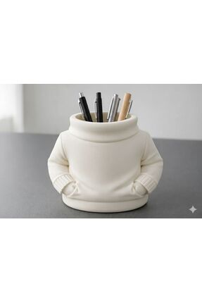 Boğazlı Kazak Figürlü Yaratıcı Ofis Aksesuarı - Dekoratif Kalemlik ve Fırçalık Image 0