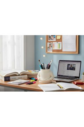 Boğazlı Kazak Figürlü Yaratıcı Ofis Aksesuarı - Dekoratif Kalemlik ve Fırçalık Image 1