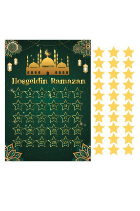 Gün Gün Oruç Tutuyorum - Yıldız Stickerlı Çetele Image 0