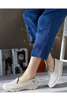 Kadın Ten Krem Bej Casual Günlük Spor Ayakkabı Anne Bağcıksız Rahat Hafif Memory Image 0