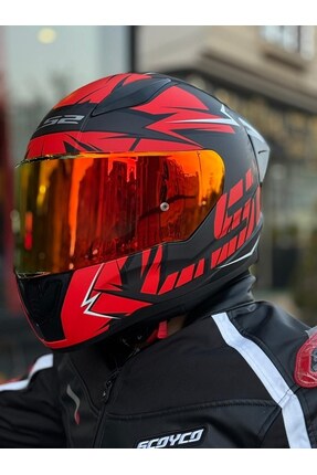 RAPID 2 CROMO MAT SİYAH-KIRMIZI KASK-KIRMIZI VİZÖR-SPOİLER (ÇİFT VİZÖRLÜ) Image 7