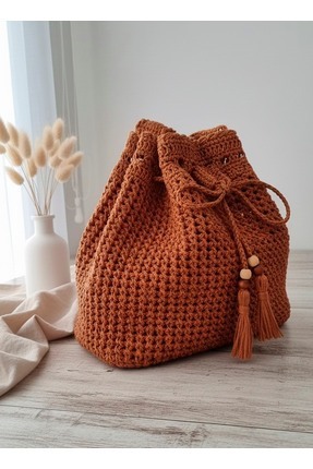 KADIN ÖRGÜ DETAYLI ÇANTA Image 1