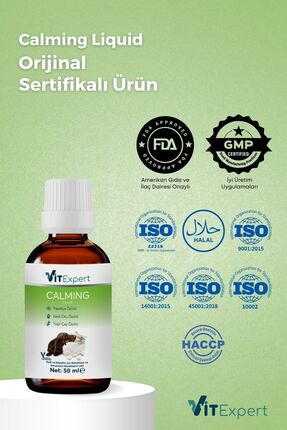 %100 Doğal Anti Stress Kedi Ve Köpekler Için Sakinleştirici Ve Rahatlatıcı Calming Liquid Damla 50ml Image 2