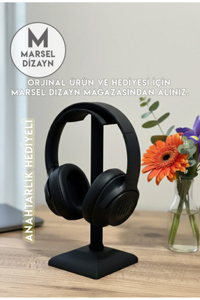 Dekoratif Gamer Kulaklık Standı - Kulaklık Tutucu-Siyah- 24 CM - Kış Temalı Anahtarlık Hediyeli Image 1