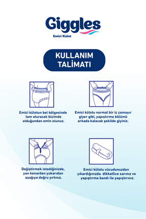 Yetişkin Emici Külot Bez Ekstra Büyük Boy (XL) Bel Ölçüsü 120-170cm Islaklık Göstergeli 1Paket Image 6