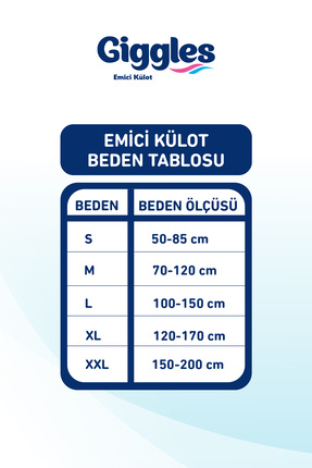 Yetişkin Emici Külot Bez Ekstra Büyük Boy (XL) Bel Ölçüsü 120-170cm Islaklık Göstergeli 1Paket Image 5