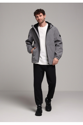 Regular Fit Erkek Gri Yağmurluk Image 2