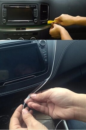 Araç İçi Aydınlatma Torpido Led İp Neon Şerit Led Dekoratif Buz Mavisi 2 Metre Image 3