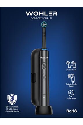 Değiştirilebilir Başlıklı Şarj Edilebilir Elektrikli Diş Fırçası - Siyah Image 7