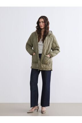 LCW Vision Kapüşonlu Kapitone Kadın Şişme Mont Image 1
