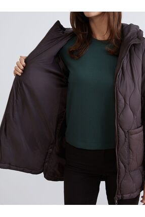 LCW Vision Kapüşonlu Kapitone Kadın Şişme Mont Image 3