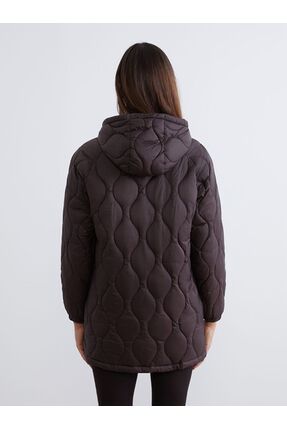 LCW Vision Kapüşonlu Kapitone Kadın Şişme Mont Image 4