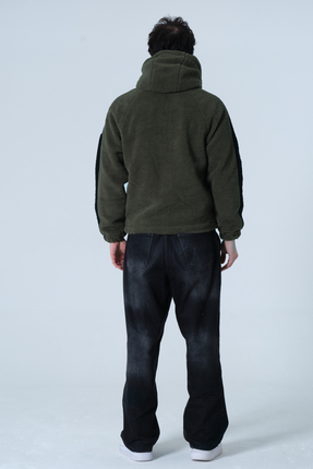 ERKEK MONT Erkek Oversize Peluş Mont Image 6