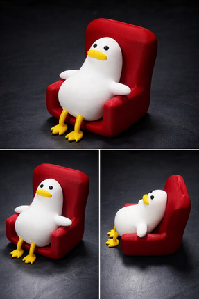 Üşengeç Sevimli Penguen Biblo – Dekoratif Masa ve Raf Süsü Image 1