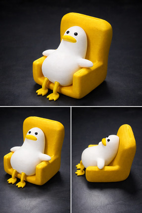 Üşengeç Sevimli Penguen Biblo – Dekoratif Masa ve Raf Süsü Image 1