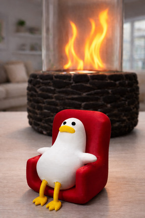 Üşengeç Sevimli Penguen Biblo – Dekoratif Masa ve Raf Süsü Image 0