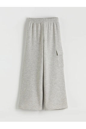 LCW Kids Gri Polo Yaka Kız Çocuk Sweatshirt Ve Eşofman Alt Image 3