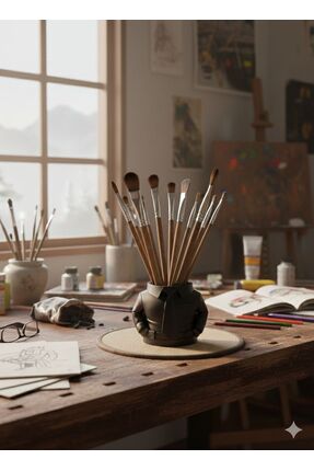 Gömlek Kravat Tasarımlı Masaüstü Kalemlik - Dekoratif Ofis Organizeri ve Yönetici Hediyesi Siyah Image 4