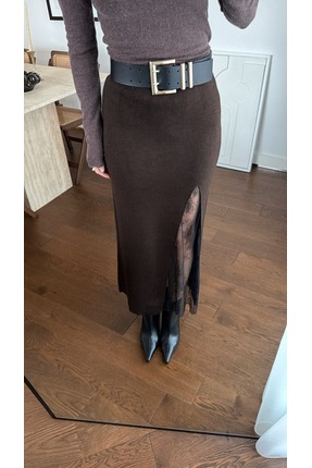 DANTEL YIRTMAÇLI TRİKO ETEK Image 0