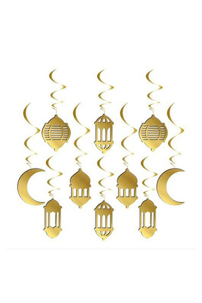 10 lu Metalize Ramazan Tavan Sarkıt Süsü Image 2