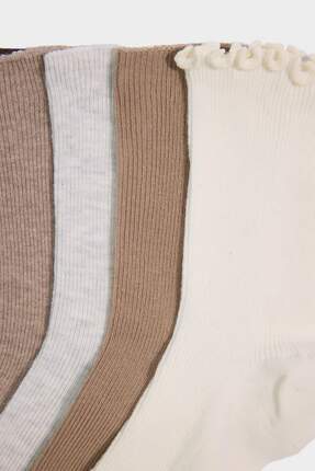 Kadın 5li Pamuklu Uzun Çorap G6376AXNS Image 3