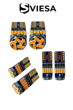 Turuncu 15 LED T10 Park Ampulü, Plaka, Tavan, Iç Ortam Aydınlatma Dipsiz LED Ampül 15 Ledli 2 adet Image 0