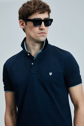 111040206 Laon Smart Polo Yaka Tişort Erkek T-Shirt LACİVERT Image 2