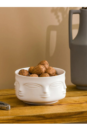 LCW HOME Beyaz Yüz Baskılı Porselen Kase 16 Cm Image 0