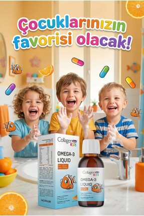 Omega-3 Kids Liquid & Multivitamin 150ml Çocuklar Için Portakal Aromalı Sıvı Balık Yağı Image 4