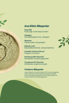 Kil Maskesi, Gözenek Sıkılaştırıcı, Leke Karşıtı, Nemlendirici Image 7