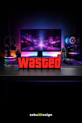 Wasted Yazı Figürü Masa Dekoru | Oyuncu Odası Gaming Aksesuarı | Kırmızı | 20 Cm Image 1