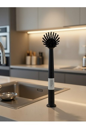 Vantuzlu Plastik Bulaşık Fırçası bulaşık teli Siyah Image 5