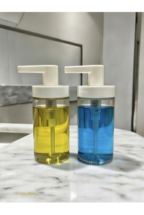 Tackan Sıvı Sabunluk Cam - Beyaz Kapaklı X 2 Adet Image 2