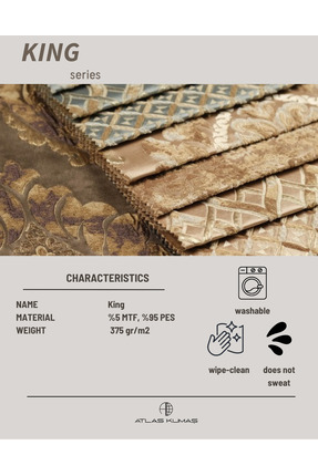 Kumaş Saten King Serisi, Döşemelik ve Perdelik Kumaş Image 4