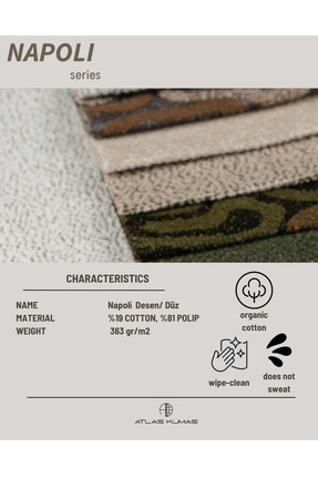 Kumaş. Napoli Serisi, Pamuklu Dokuma Döşemelik Kumaş Image 3