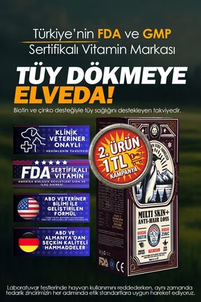 Multi Skin+ Kedi Tüy Dökülme Önleyici Tüy Dökme Biotin Kedi Tüy Döküm Önleyici Tüy Sağlığı Damlası Image 0