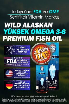 Kedi Ve Köpek Için Doğal Omega 3-6 Wild Alaskan Triple Strength Balık Yağı I Fish Oil Image 0