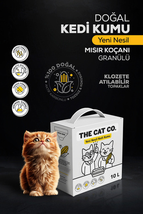 %100 Doğal Aktif Karbonlu Topaklanan Kedi Kumu Tozsuz & Kokusuz, Yüksek Emicilik 10 Litre Image 0