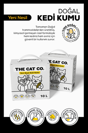 %100 Doğal Aktif Karbonlu Topaklanan Kedi Kumu Tozsuz & Kokusuz, Yüksek Emicilik 10 Litre Image 5