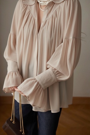 Büzgü Ve Kol Detaylı Gömlek Image 2