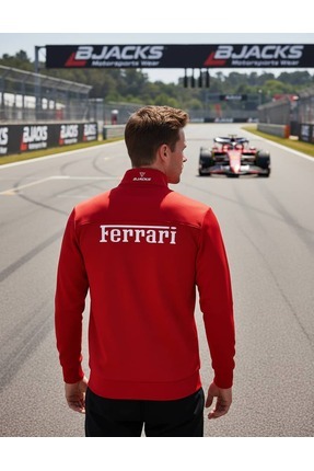 Ferrari Motorsport Kırmızı Lycra Pamuk Polar Ceket – Yarış Ruhunu Günlük Stile Taşı Image 2