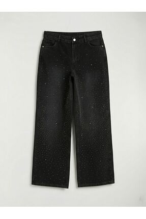 LCW Jeans Taşlı Wideleg Kadın Jean Pantolon\t Image 4