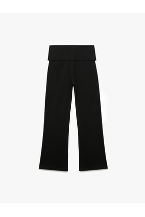 Pamuklu İspanyol Paça Slim Fit Basic Pantolon Image 1