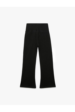 Pamuklu İspanyol Paça Slim Fit Basic Pantolon Image 3