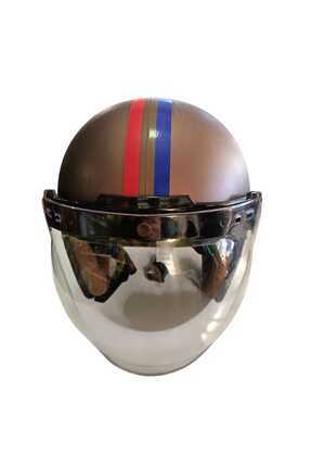 RETRO AÇIK MOTOSİKLET KASKI Image 4
