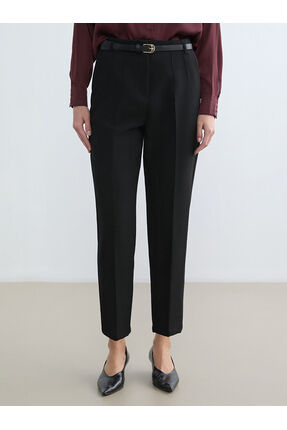 Beli Kemerli Kadın Cigarette Kumaş Pantolon Image 0