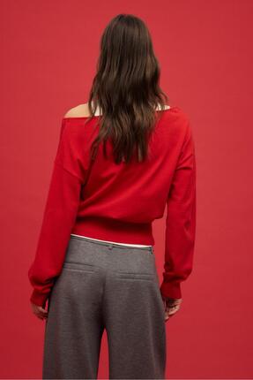 Geniş yaka triko kazak Image 4